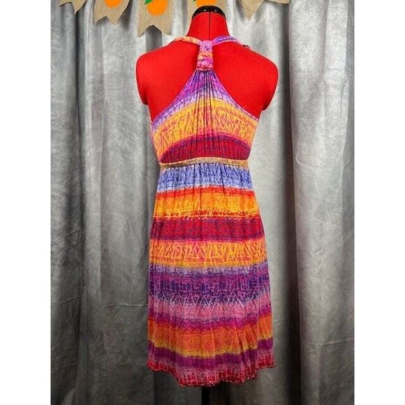 New Directions Women’s Dress Size Small Pink Multicolor Sleeveless V-Neck - Picture 4 of 5